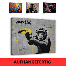 Leinwand Bilder Abstrakt Tiere Banksy Modern Wohnzimmer Groß Leinwandbild Bild