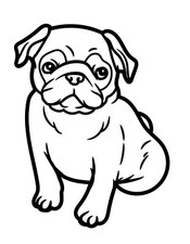2X Pug Dogs Car Decal Sticker