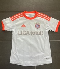 FC Bayern München Adidas Trikot 128 134 140 Liga Total T-Shirt weiß orange