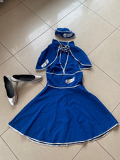 Stewardess  Kostüm Gr 36 silberne Pumps gr 38 blau Rückenfrei mitÜberwurf