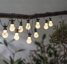 LED Lichterkette mit 9 opalen Birnen, warmweiß 4m