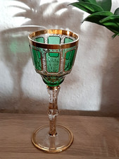 Moser Franz Heide Böhmen Weinglas vergoldet smaragdgrün 21 cm