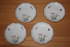 Winterling Röslau Bavaria 4 Tellerchen 11cm Blumen Floral Goldrand Schmetterling