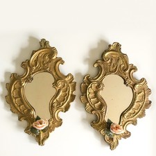 2 antike Spiegel Metall / Holz je Höhe 40 cm