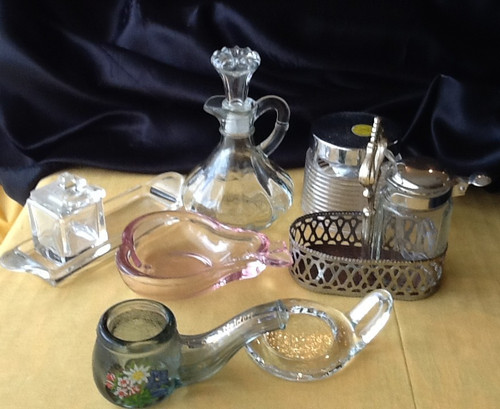 Vintage glas karaffe menage - vintage,
