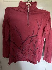 Vintage Troyer Pulli Mit Reissverschluss Muster Rot 38