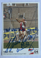 orig. Autogrammkarte Leichtathletik Hammerwurf Heinz Weis WM 1997 (2206)
