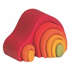 Bunte Stapelformen,Steckspiel Bogen-Haus 8-tlg. Holzbausteine Glückskäfer 523040