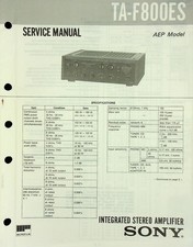 Service manual sony f800es - sony, ta-f800es
