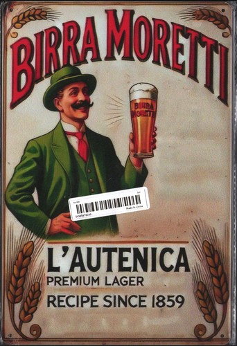 Blechschild birra moretti - blechschild, moretti"