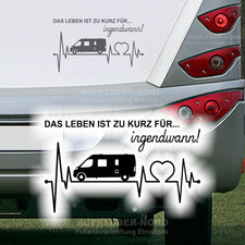 Herzschlag Wohnmobil Bus 40cm Das Leben Spruch B103 Autoaufkleber Camper Urlaub