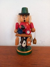 Vintage Erzgebirge Deutsches Holz Figur Räuchermann 