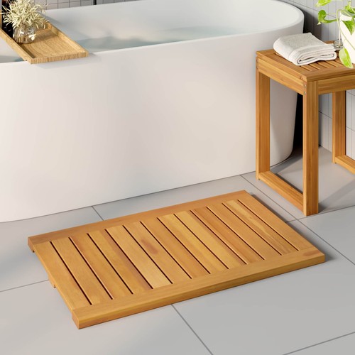 Badematte natur massivholz - badematte,