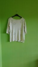 NICE CONNECTION Pullover Kaschmir Blumen Stickerei/Spitze rohweiß ecru Gr. 36 
