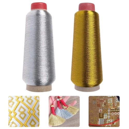 Polyester nähgarn gold silber - polyester,