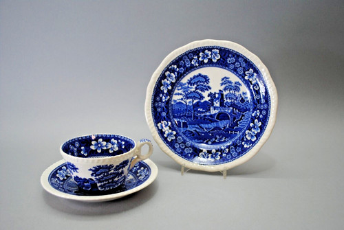 Spode england blue tower - /,