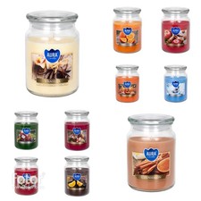 Große Duftkerze im Glas mit Deckel 500g Brenndauer 100h Weihnachten Tischdeko