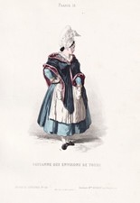 Tours paysanne woman femme France costume Tracht engraving gravure 1800