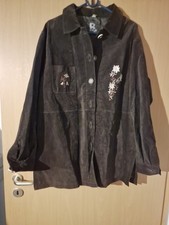 ⭐️Lederhemd Jacke Bluse Damen Gr. 44, Braun, Tracht, Ziegenleder Stickerei⭐️