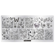 Stamping Schablone SPV-342 Frühling Schmetterling Blume Stempel Platte Nailart