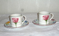 2 Espressotassen  Moccatassen Villeroy & Boch  Flora Unterteller Ritzenhoff