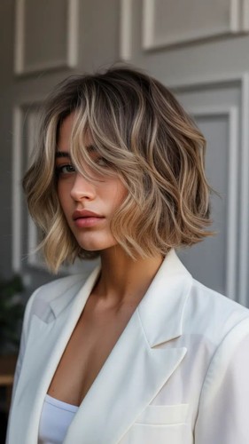 Balayage braun mit - balayage, champagner