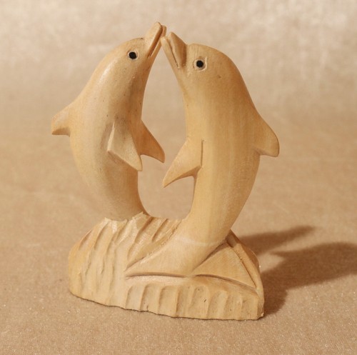 Holz delfine spielend figur - holz,