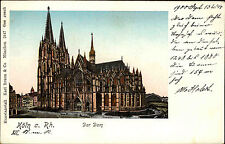 KÖLN Cologne ~1900 Strassen Partie am Dom Platz Glitzereffekt Verlag K. Braun