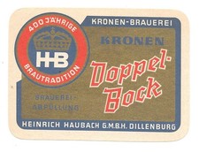 Bieretikett Kronenbrauerei