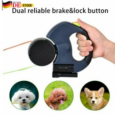 Dual Automatik Hund Seilleine Hundeleine Pet Rollleine Gurtleine Doppelleine DE