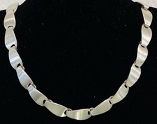 925/- Sterlingsilber Kette, Gliederkette, 45 cm lang, 4 - 8 mm breit Collier