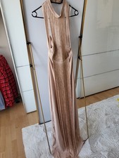 Langes Fransenkleid In Taupe
