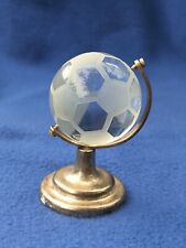 Glas Kristall 'Globus' Fußball als Weltkugel Erdkugel Vitrinenobjekt  Mini Deko
