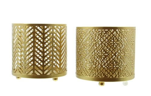 Windlicht gold metall ø - metall,,