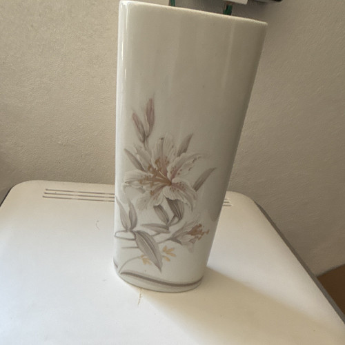 Keramikvase weiß beige - keramikvase, weiß/beige/braun