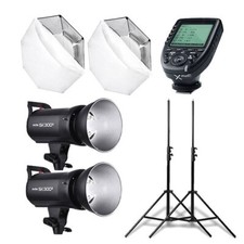 2X Godox SK300II Studio Blitz + XPro-F Auslöser für Fujifilm + Softbox + Stativ