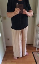 Neu weite Leinen Hose beige Gr 46