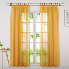 Gardinen Stores Transparent Vorhang mit Kräuselband Landhaus Voile Wohnzimmer