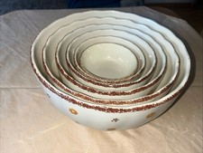 Vintage Keramik Schüssel Set 6-teilig Spritzdekor,Schramberg Handgemalt