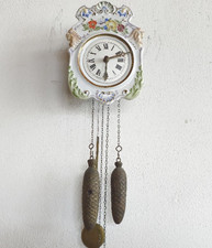 JUGENDSTIL Porzellan Wanduhr