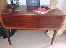 Viktorianischer, eingelegter Torbein-Fallblatttisch, mit Schubladen an jedem Ende, wunderschön