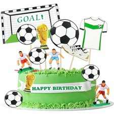 Binxwa Fußball Tortendeko Set – 30 Stück für Kindergeburtstag & Mottopartys