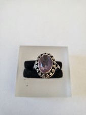 830er  Silber  antiker Art-Deco  Ring ovaler Amethyst Antikschmuck