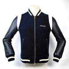Chevignon College- / Baseball Jacke Gr. L (M) schwarz Leder / Wolle Mix