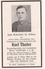 Sterbebild - Death Card - LUFTWAFFE - FLAK Abzeichen - Festung Breslau 1945