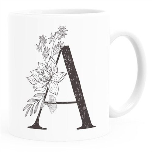 Kaffeetasse monogramm initiale - kaffeetasse,