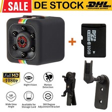 Mini-Kamera Full HD 1080P mit Nachtsicht & Bewegungssensor Schwarz mit 32G Karte