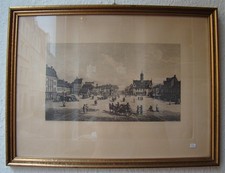 438❚ antikes Bild, Graphik, Stahlstich, Kupferstich, von Dresden, der Altmarkt