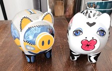 2 x Porzellan-Spardose