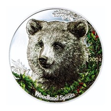 Mongolia 2024 500 Togrog BEAR Woodland Spirit 1 Oz silber Münze